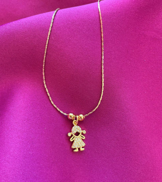 Collar Chapa con 1 dije de niño(a) de Zirconia #T1 #T2