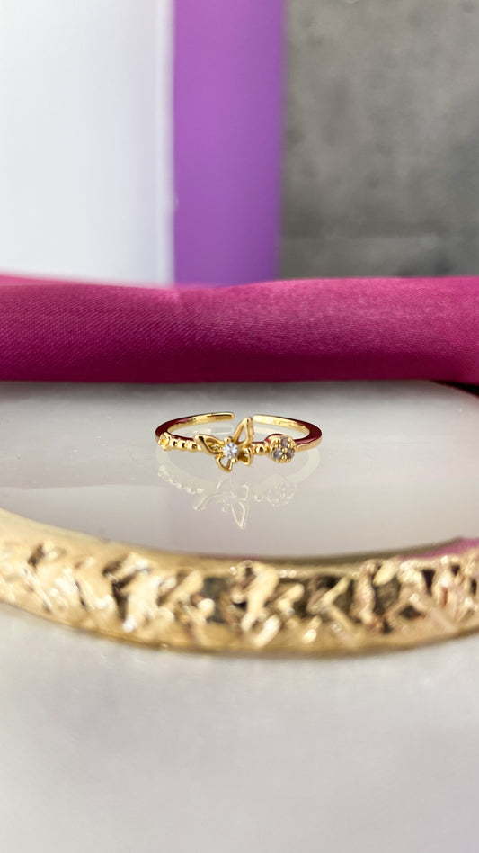 Anillo mariposa punto zirconia #22A