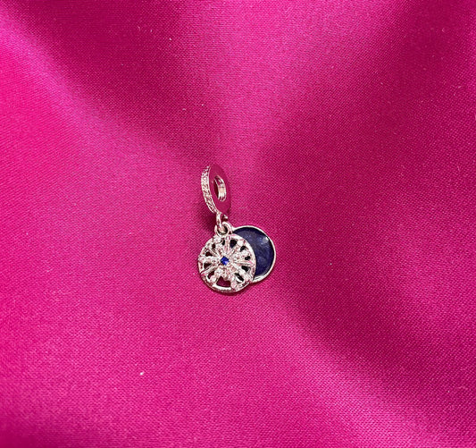 Dije para pulsera #42 asterisco con fondo azul