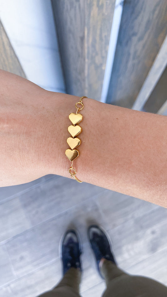 Pulsera 4 corazones