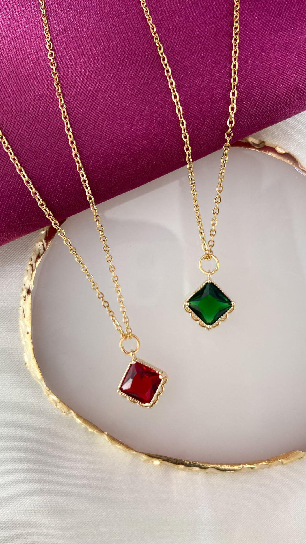 Collar rombo zirconia #KK3