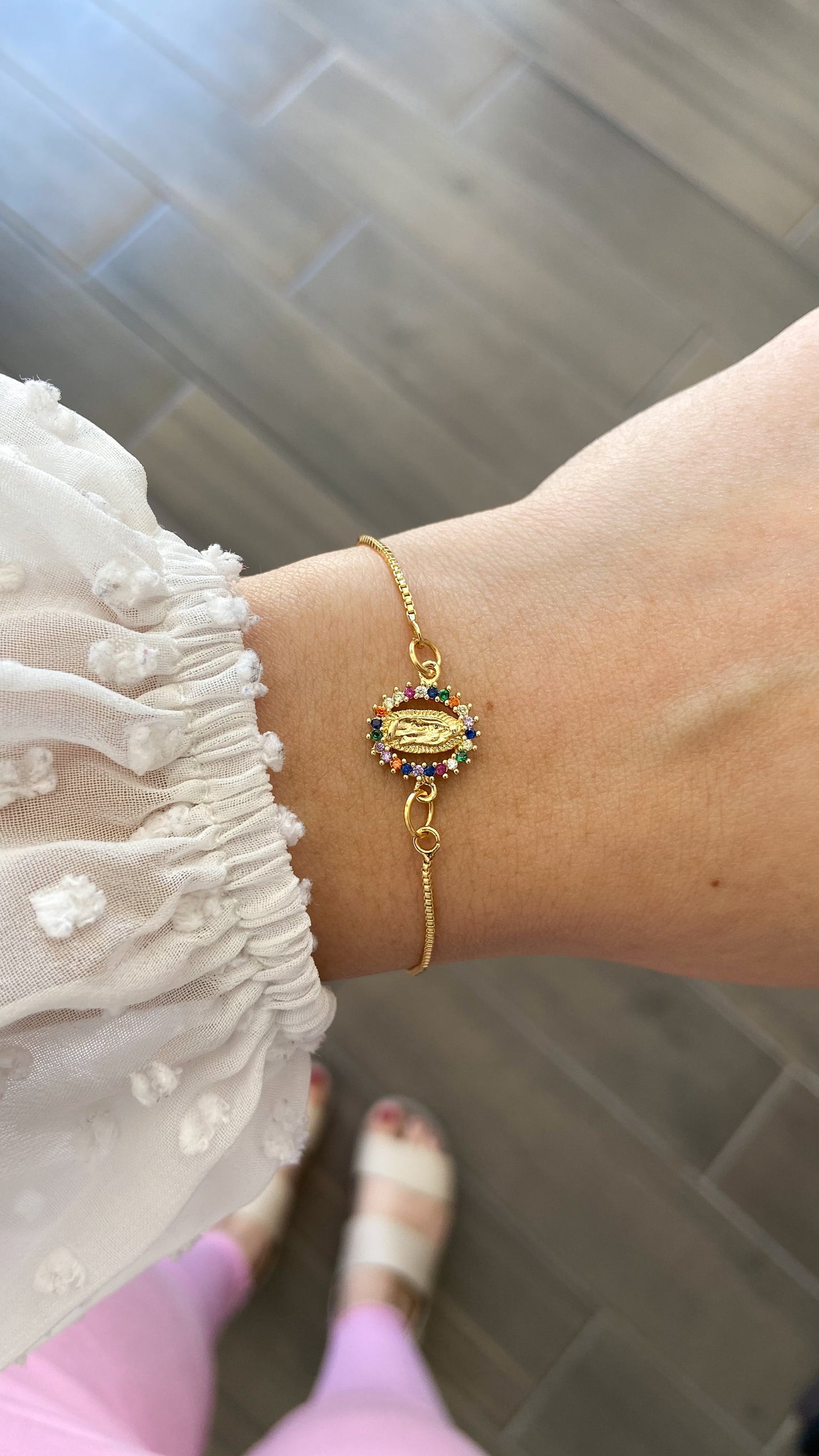 Pulsera Virgencita Zirconia colores #CC
