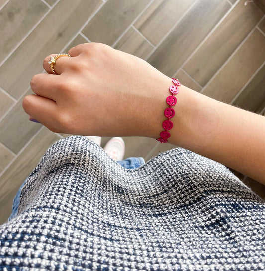 Pulsera caritas felices Rosa fuerte #M15