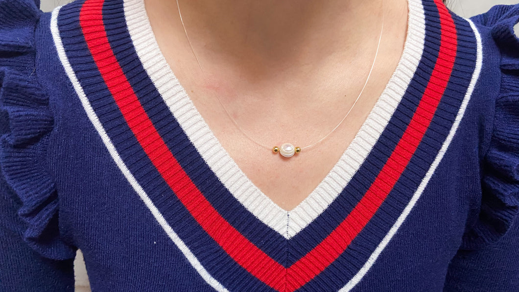 Collar invisible perla
