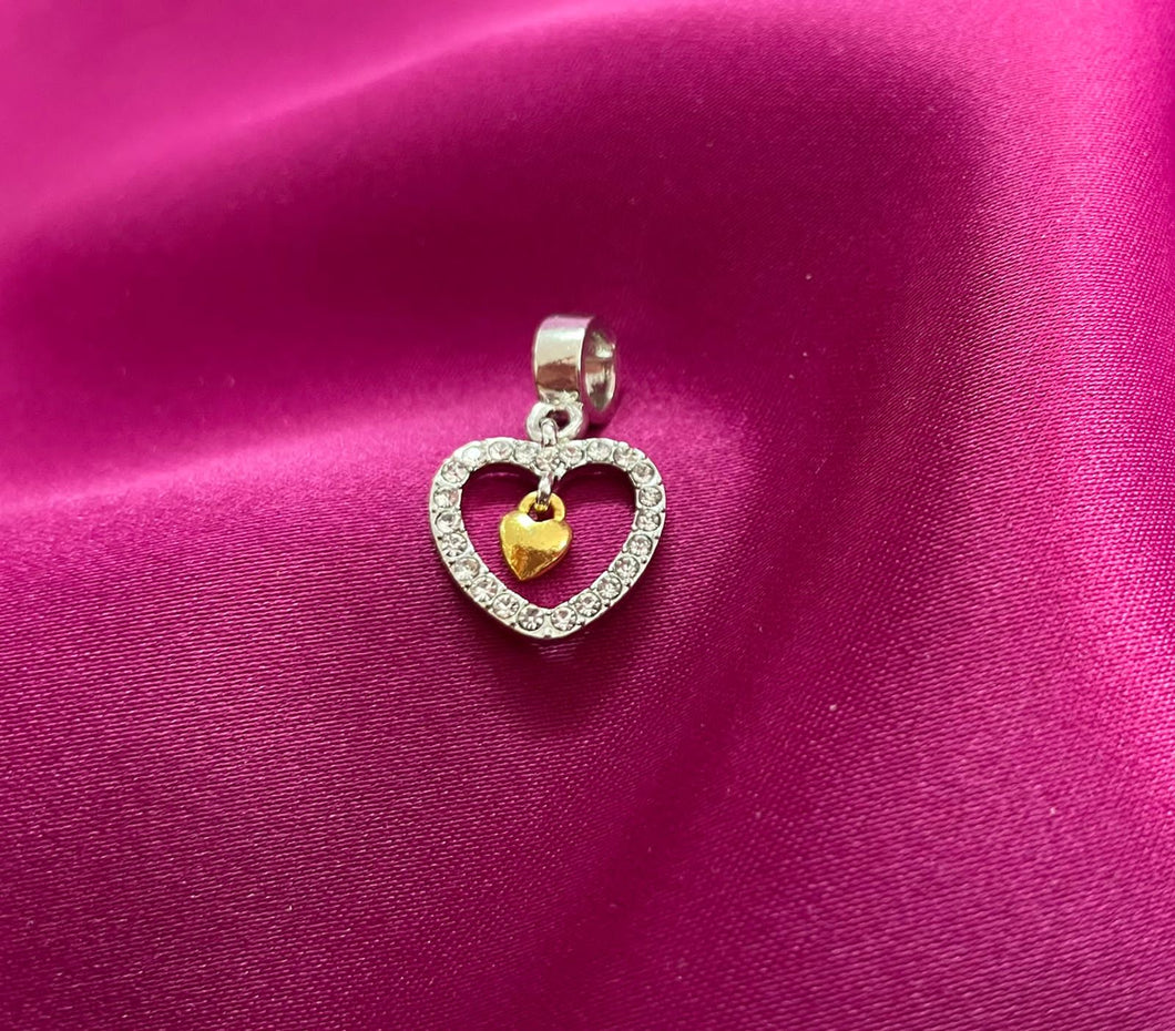 Dije para pulsera #16 2 corazones