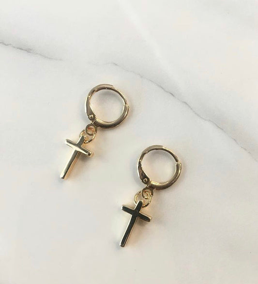 Aretes Cruz Solida #V