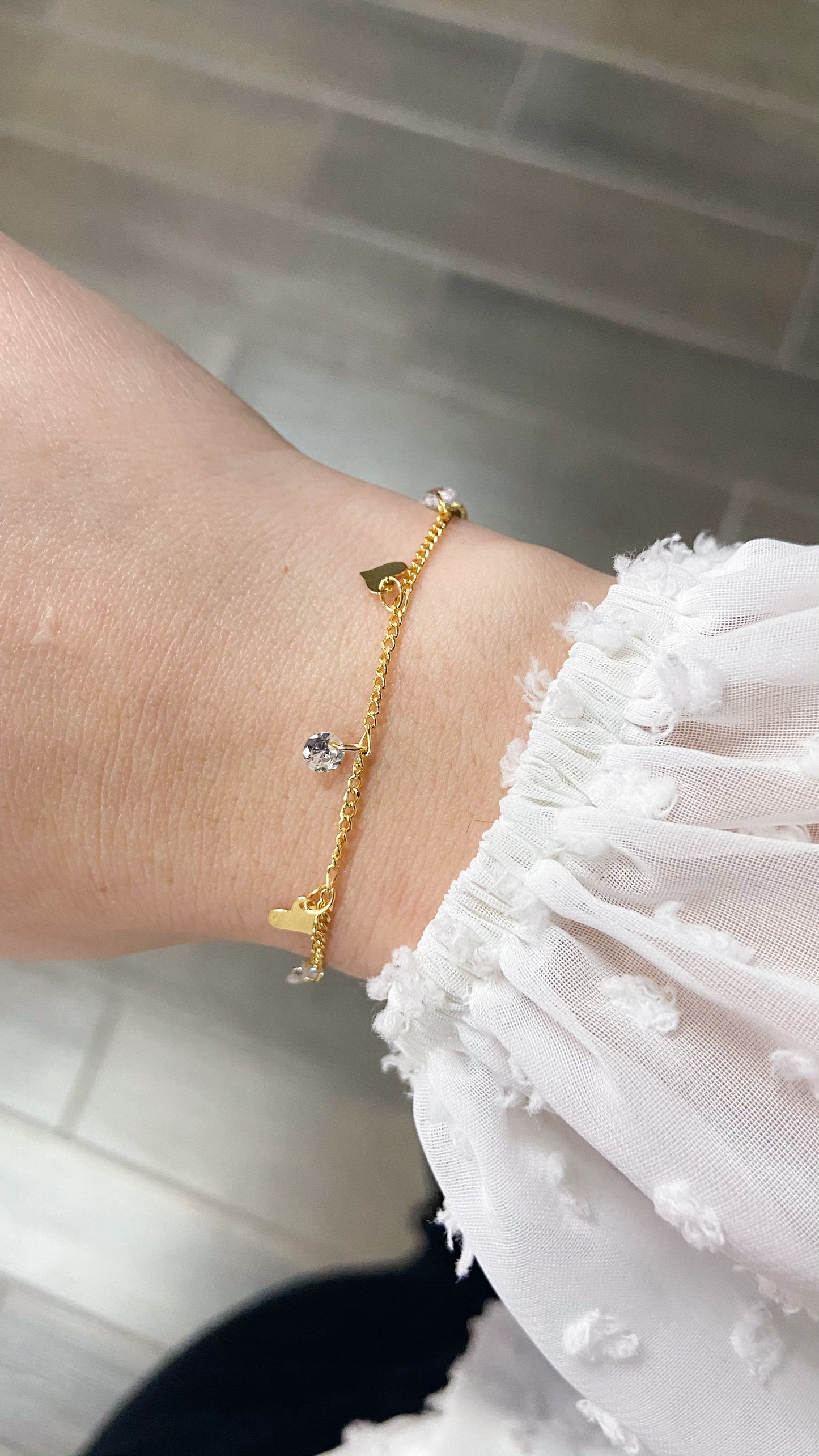 Pulsera corazones con Zirconia #M6