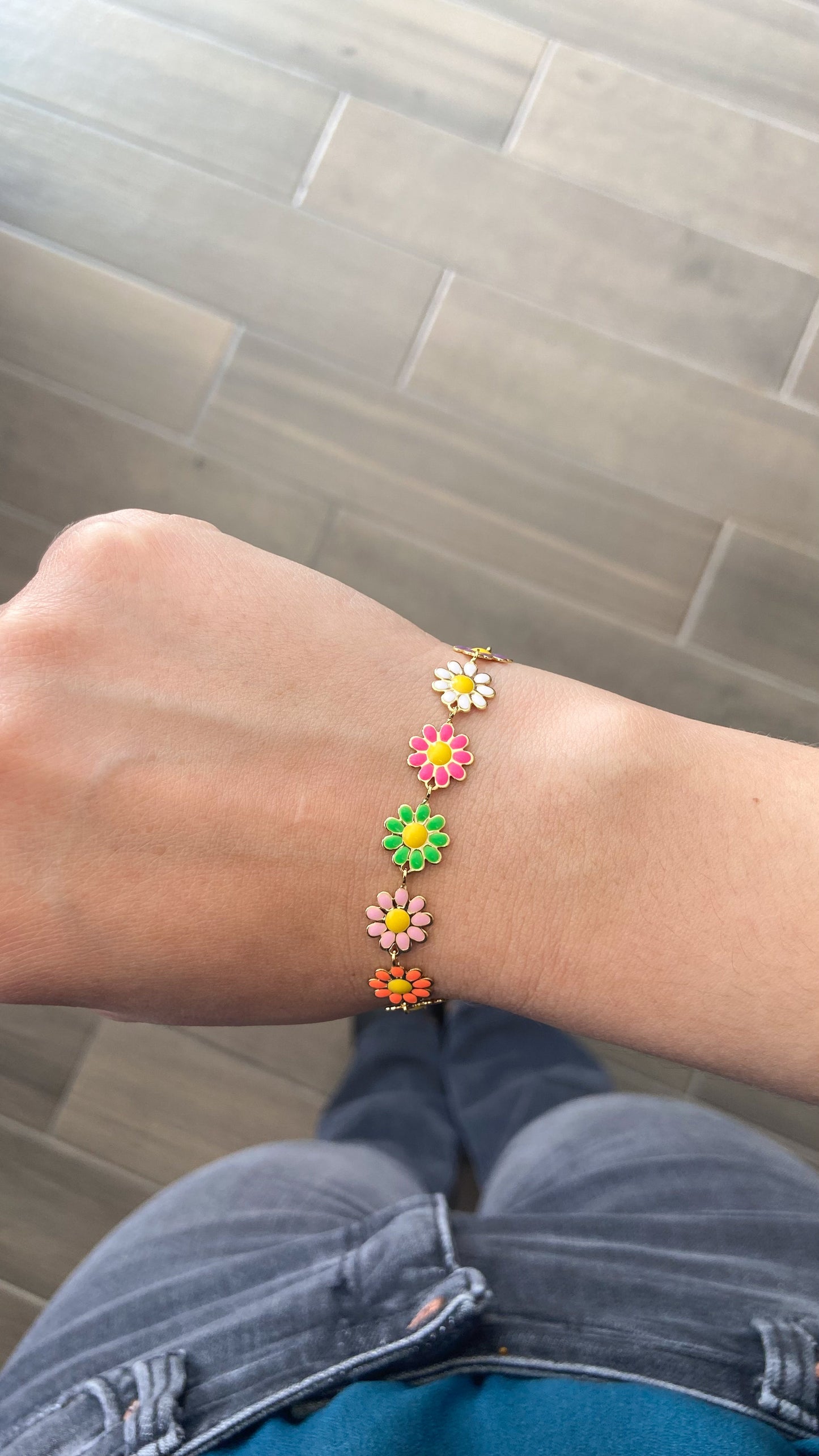 Pulsera margaritas colores grandes #M8.2