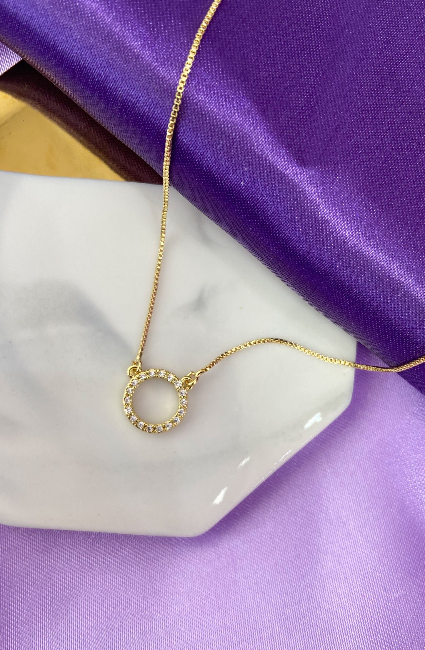 Collar circulo zirconia #H