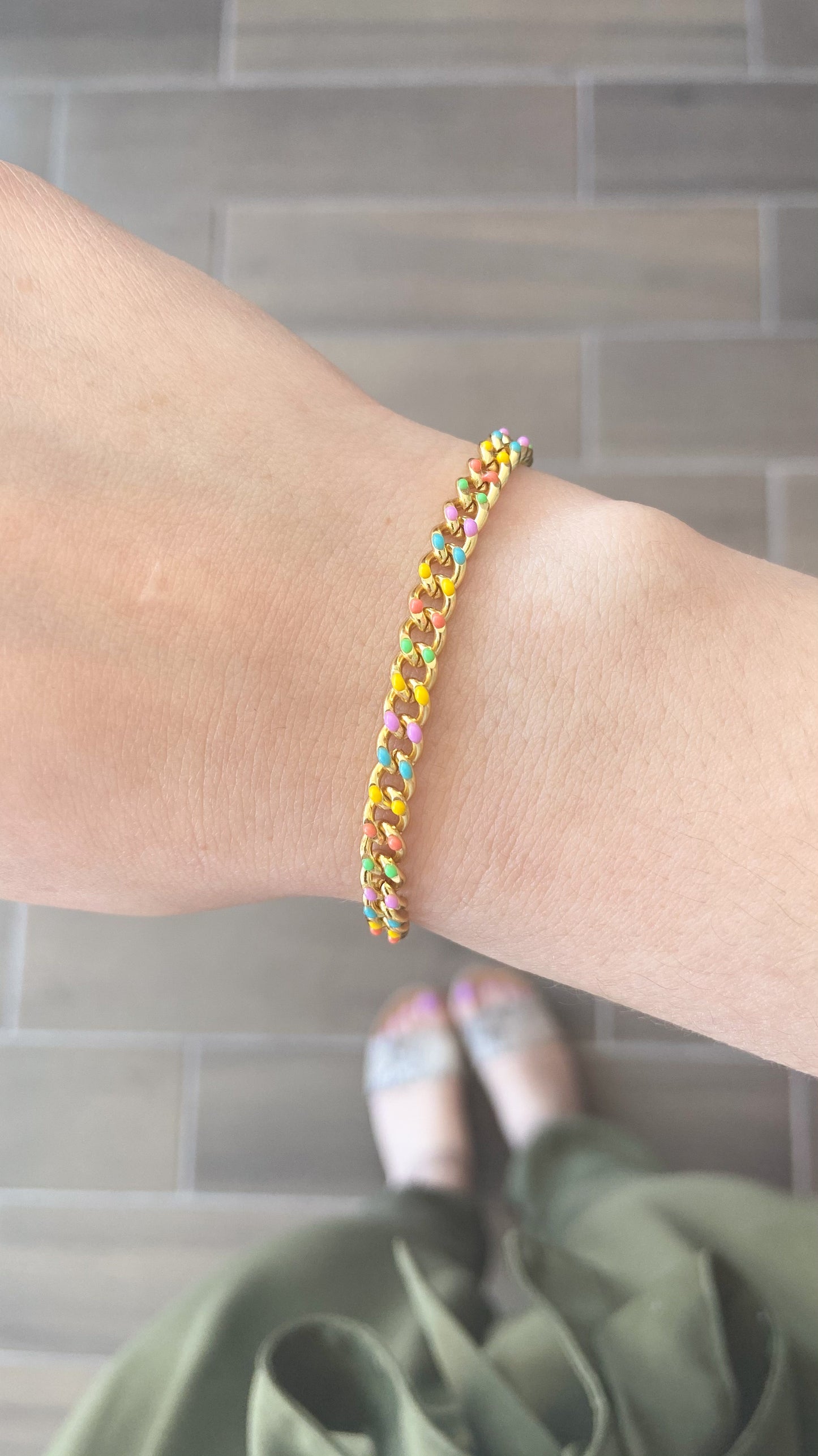 Pulsera eslabones chicos colores #M8.2