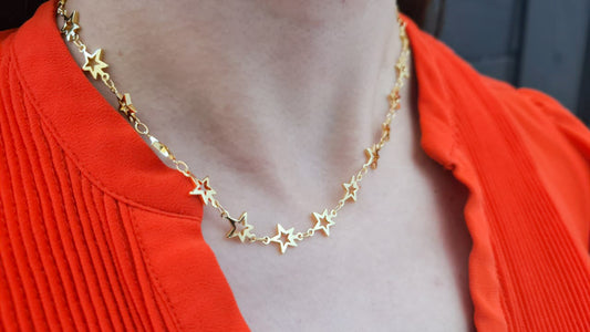 Choker estrella hueca continua #M4