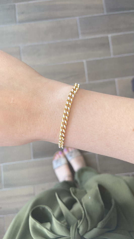 Pulsera eslabones chicos blanco #M8.2