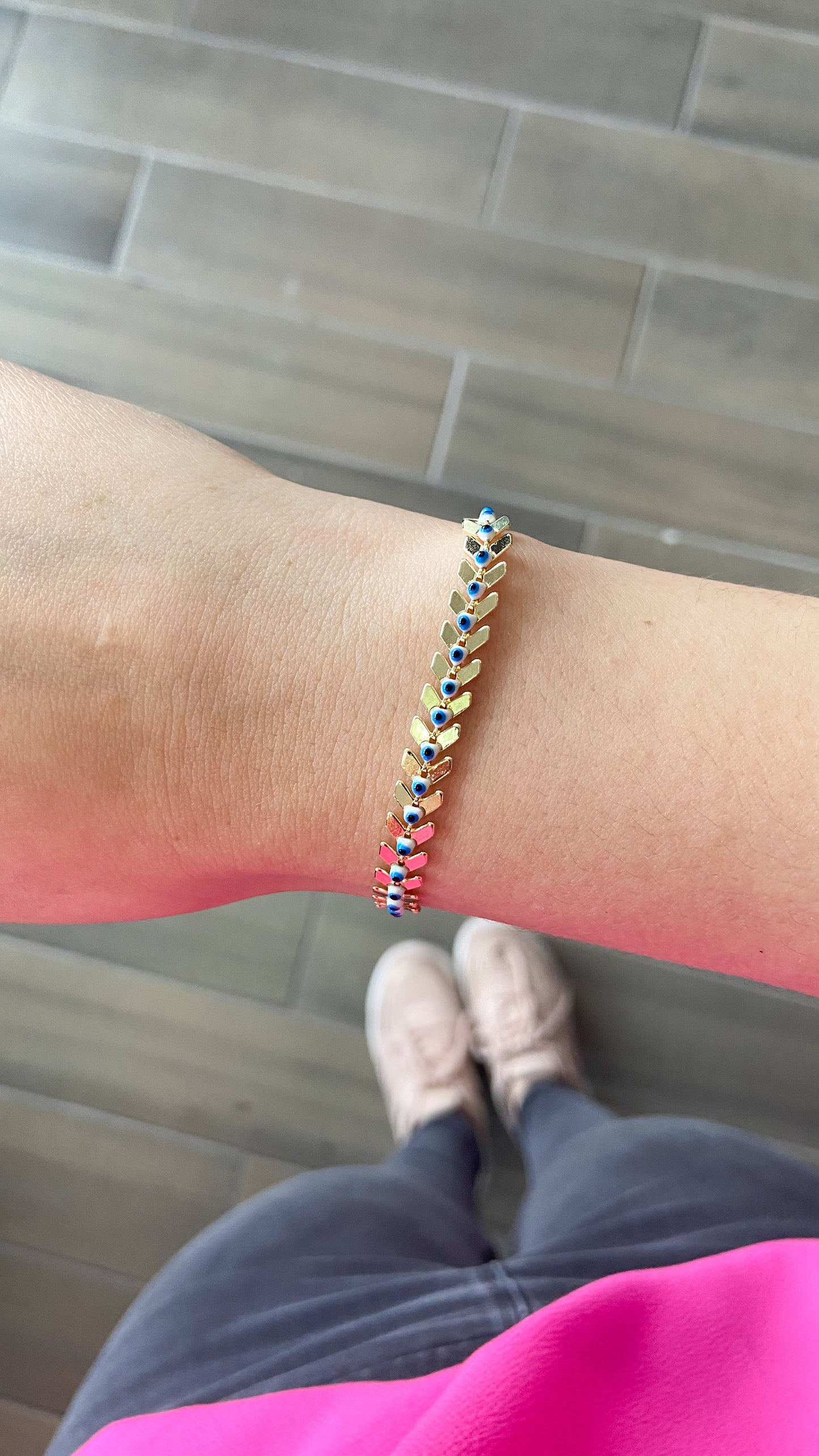 Pulsera flecha con ojo azul mini #M1