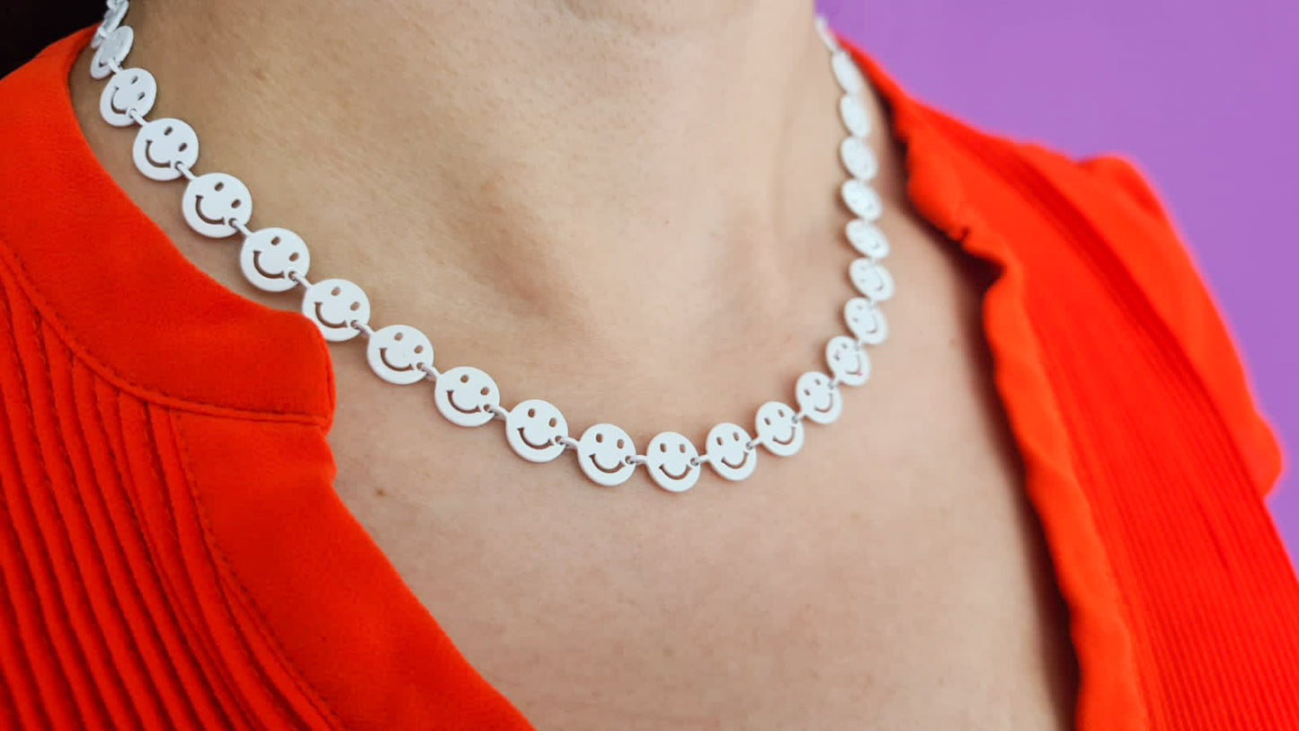 Choker caritas felices blanco # F3