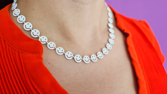 Choker caritas felices blanco # F3