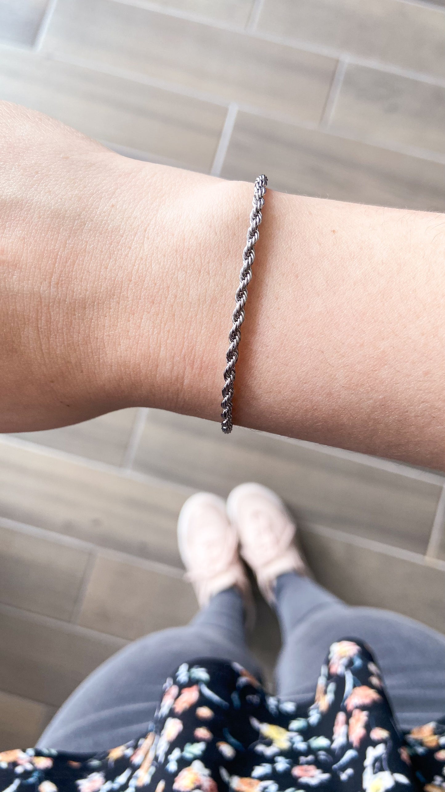 Pulsera torsal plateada #32